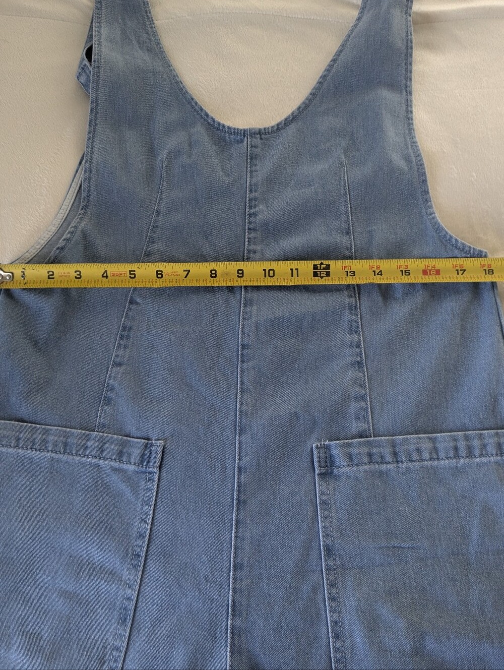 GLAMAKER NWOT Oversized V Neck Denim Jean Romper Short Overalls - Picture 10 of 10